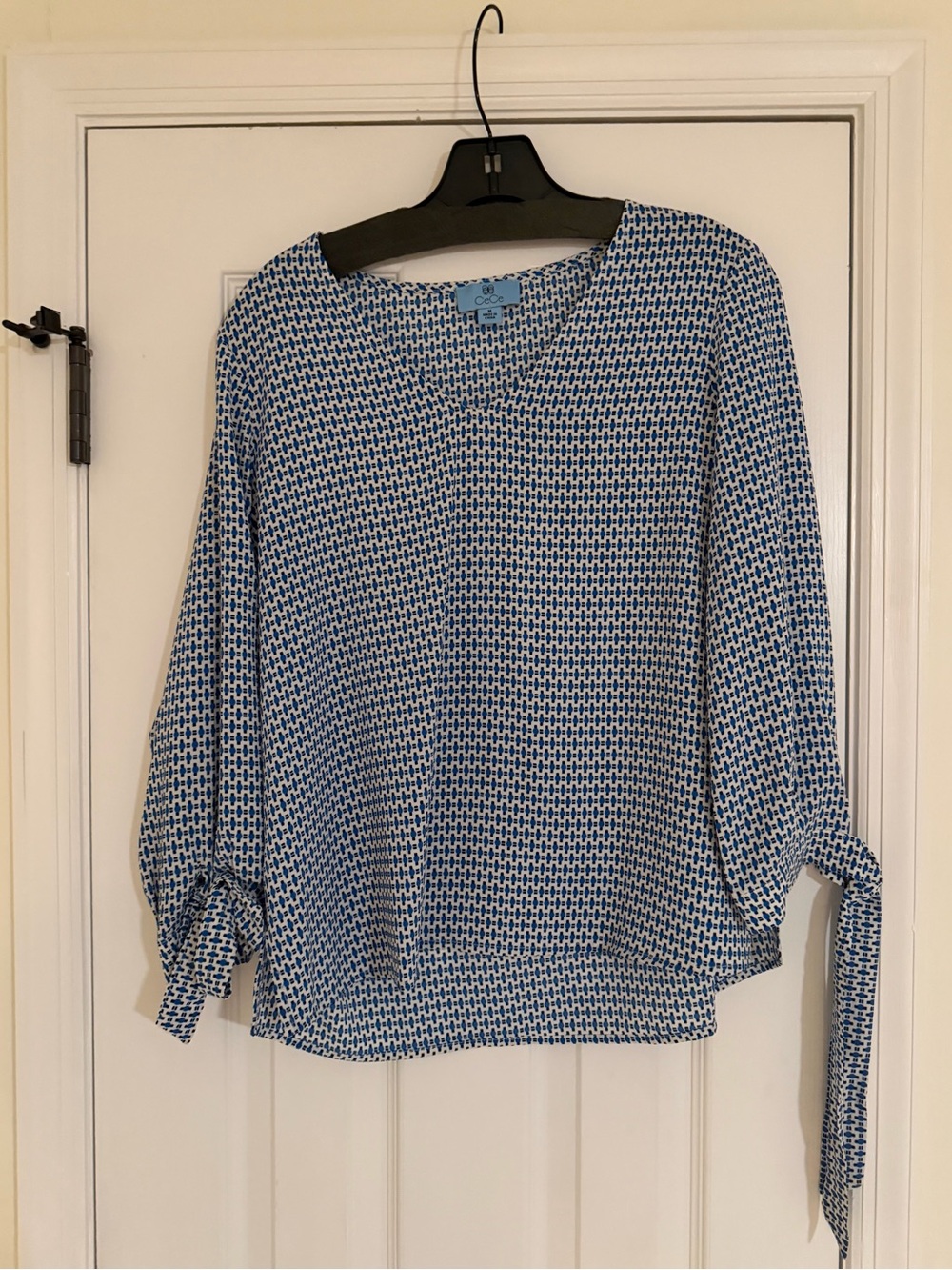 CeCe Blue Patterned Women's Blouse